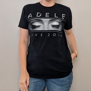 Adele 2016 Concert T-Shirt Black 100% Cotton Size Medium